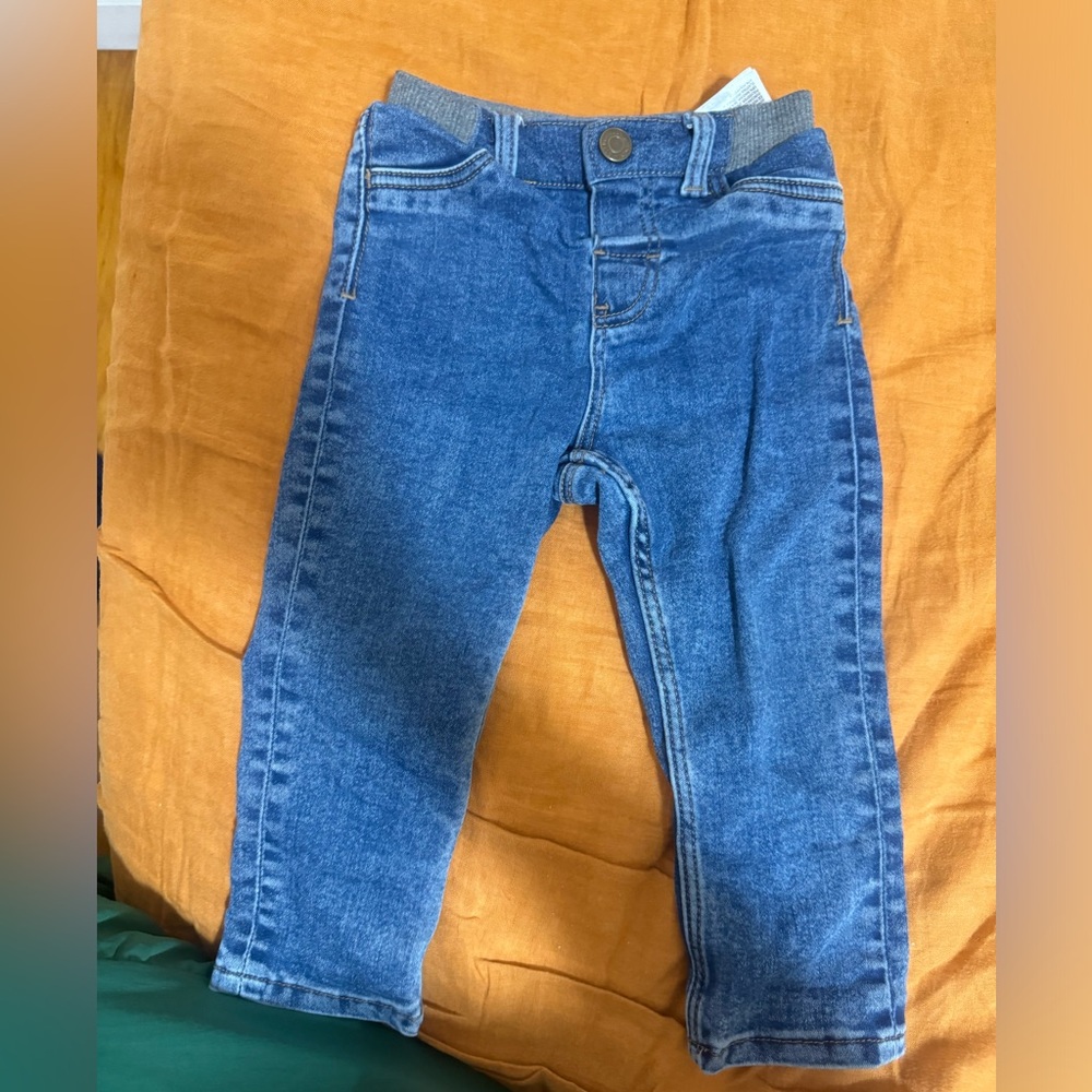 H&M thick lined denim pants jeans 12-18m